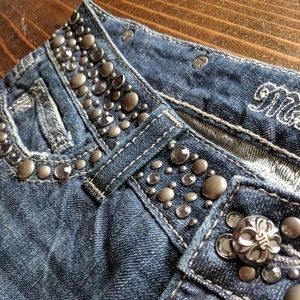 Miss Me | Rhinestone Embellished Boot Cut Jeans